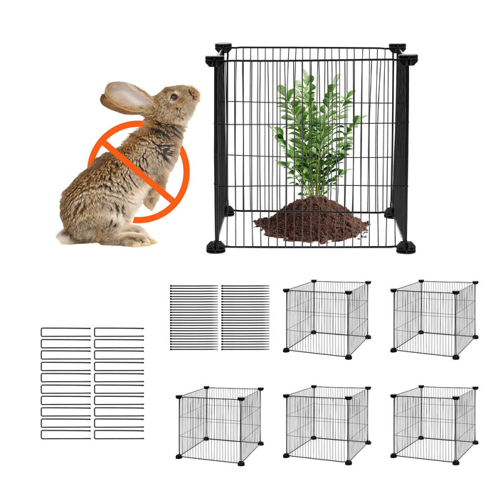 VEVOR 5 Pack Plant Protector from Animals, 390 mm x 390 mm Chicken Wire Plant Protector, Plant Cages for Outdoor Plants, Flowers & Vegetables, Keeps Bunny Chicken Squirrels Out, 20pcs Metal Mesh