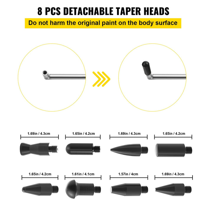 VEVOR Rods Dent Puller Stainless Steel Paintless Repair Kits Hail Removal 13 PCS