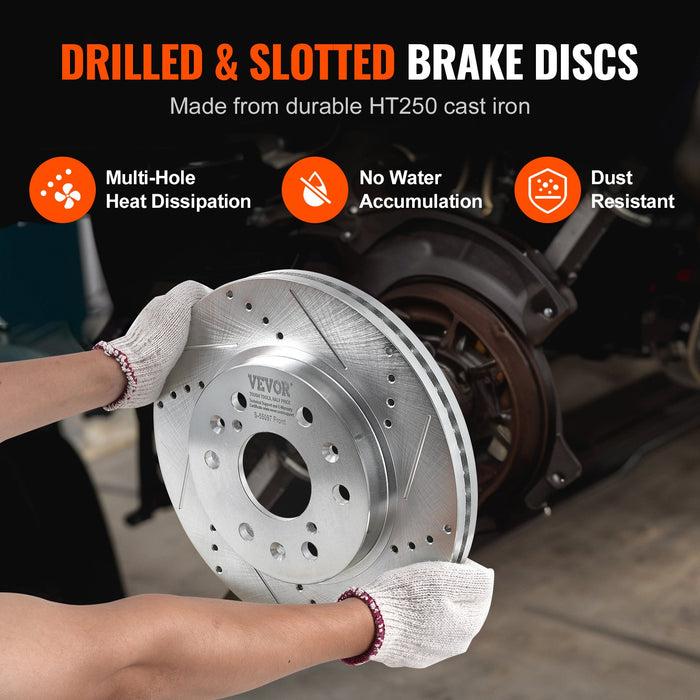 Front&Rear Rotors Disc Brake Pads Kit for 14-18 Chevy Silverado Gmc Sierra 1500