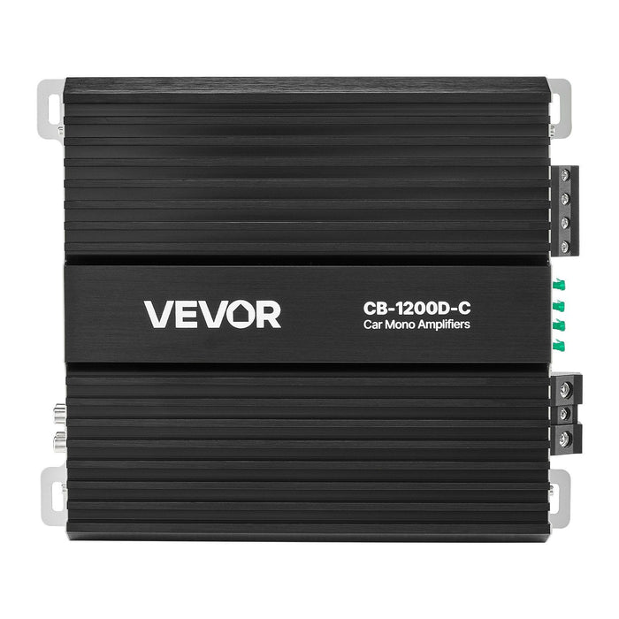 Monoblock Car Amplifier, 1200W RMS MAX, 1/2/4 Ohm Stable, 1-Channel Class D Car Audio Amplifier with Remote Subwoofer Level Control, Low Pass Filter, Bass Boost & Phase Shift, Volume Controller