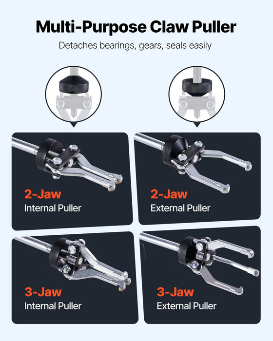 9-Way Slide Hammer Puller Set, 15PCS Front Wheel Hub Bearing Remover & Rear Wheel Axle Hub Dent Shaft Puller Tool Kit, Axle Bearing Puller Tool Kit and Slide Hammer Remover Set with Carry Box