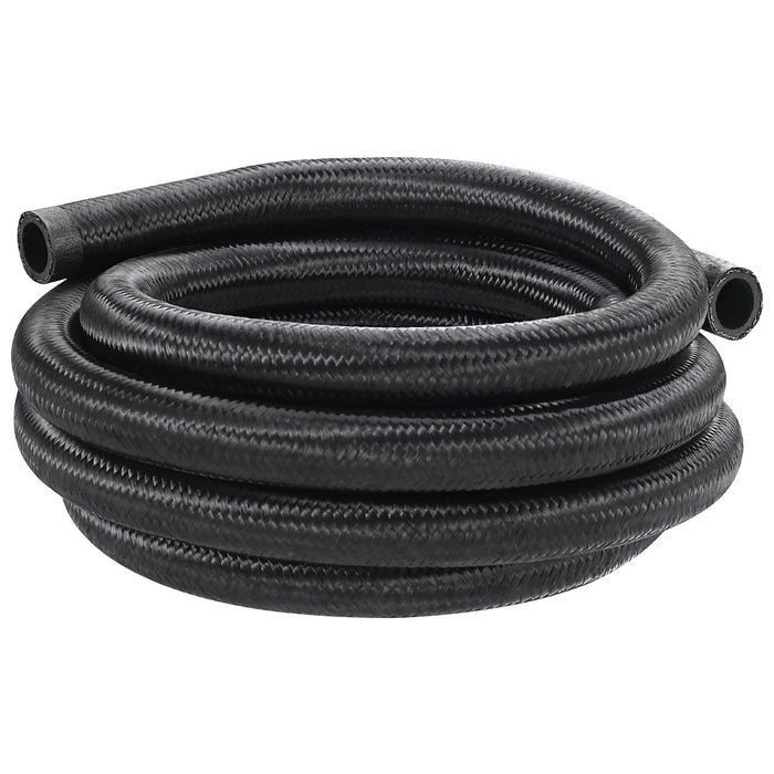 VEVOR 10AN Fuel Line Kit, 3.05 m Fuel Hose Kit, 1.4 cm Nylon Stainless Steel Braided Fuel Line Oil/Gas/Diesel Hose End Fitting Kit, with 7 PCS Swivel Fitting Adapter Kit, Black