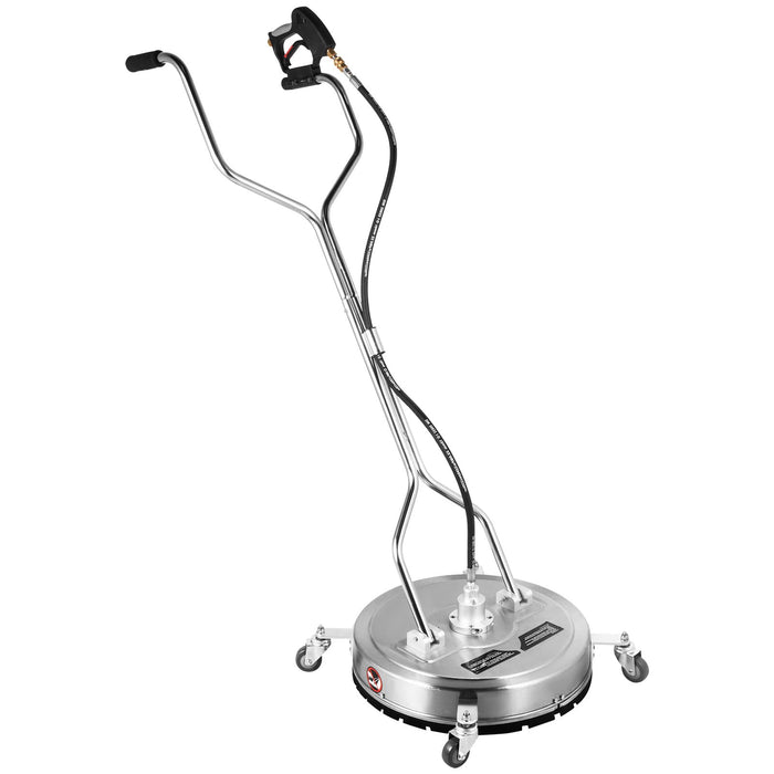 VEVOR Surface Cleaner 20 inch Flat Surface Cleaner for Pressure Washer 4000psi Pressure with 3/8 Quick Connector Surface Cleaner W/ Casters 10.5GPM Stainless Steel Rotating Rod & 3 Nozzle for Patio