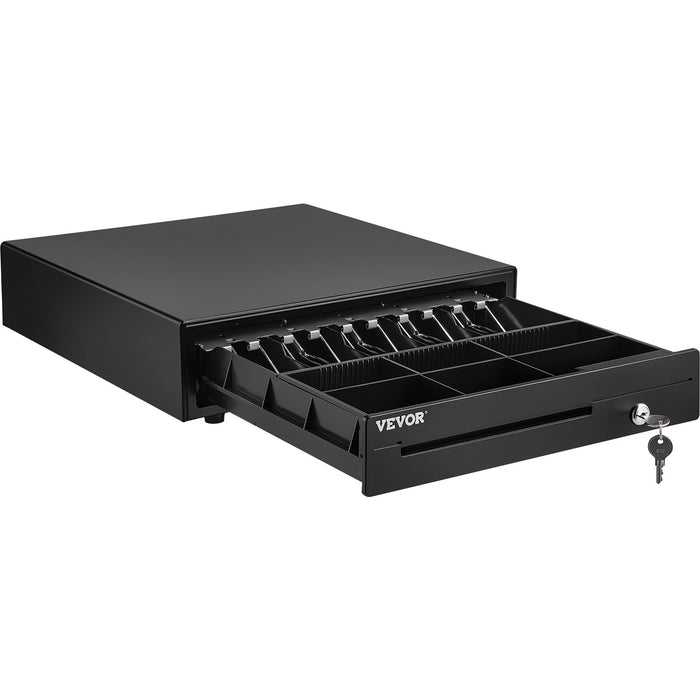 VEVOR Cash Register Drawer, 16" 12 V, for POS System with 5 Bill 6 Coin Cash Tray, Removable Coin Compartment & 2 Keys Included, RJ11/RJ12 Cable for Supermarket, Bar, Coffee Shop, Restaurant