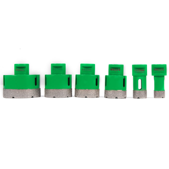 VEVOR 6PCS Diamond Hole Saw Set, Diamond Drill Core Bits with Saw Blade, Heavy Duty Hole Saw Arbor 20/25/40/45/50/68 mm M14 Thread Carborundum Granite for Glass, Ceramics, Porcelain, Ceramic Tile