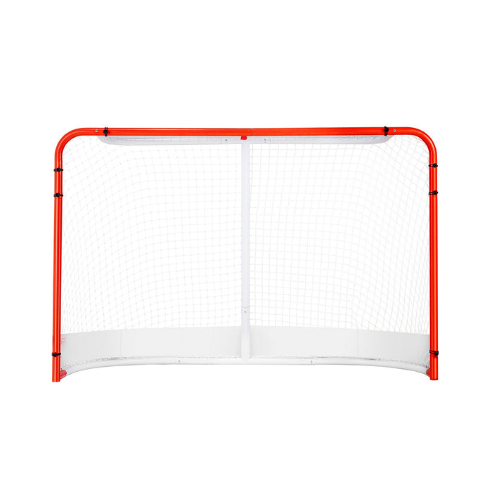 VEVOR Street Hockey Net, Indoor Outdoor Steel Hockey Goal, Official Regulation Pro Hockey Training Goal Set, Portable Hockey Goal with Net, Easy Assemble, 72" x 48", White/Red