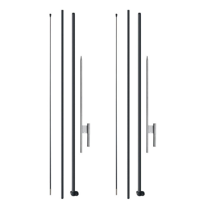 Feather Flag Pole Kit, 2 Packs Swooper Flag Pole 12.7 ft, Sign Flag Poles for Business Advertising Flags Outdoor, with Ground Stakes and A Carrying Bag (Flag Not Included)