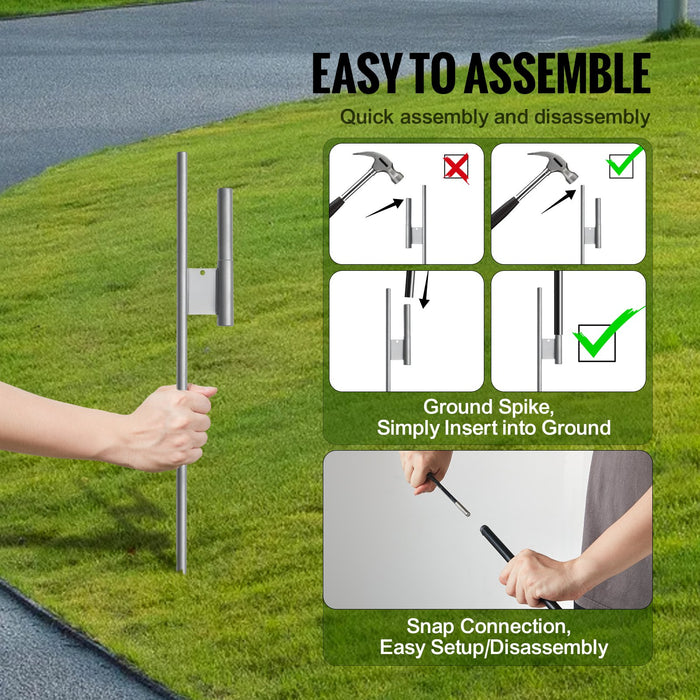 VEVOR Feather Flag Pole Kit, Swooper Flag Pole Set 16.3 ft, Sign Flag Poles for Business Advertising Flags Outdoor, with A Ground Stake and Carrying Bag (Flag Not Included)