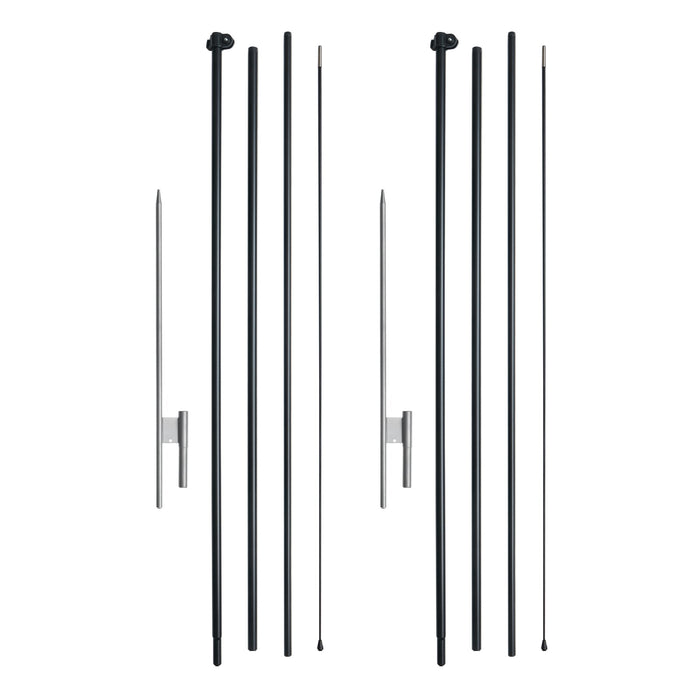 VEVOR Feather Flag Pole Kit 2 Packs Swooper Flag Pole 16.3 ft with Ground Stakes