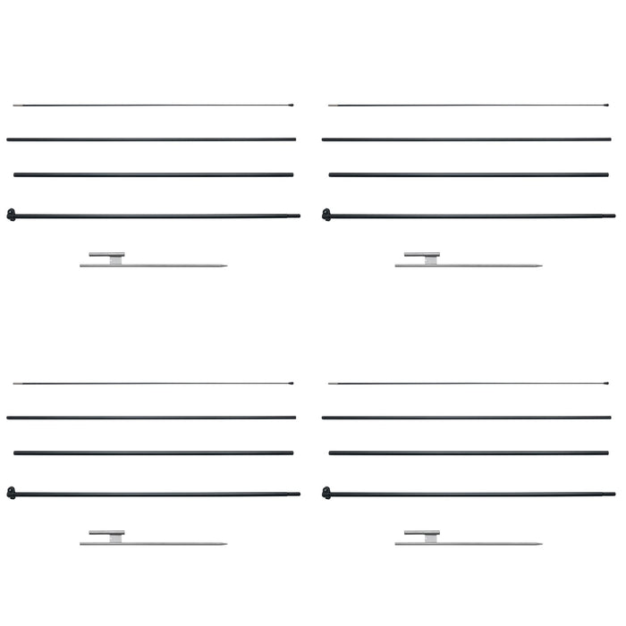 VEVOR Feather Flag Pole Kit 4 Packs Swooper Flag Pole 16.3 ft with Ground Stakes