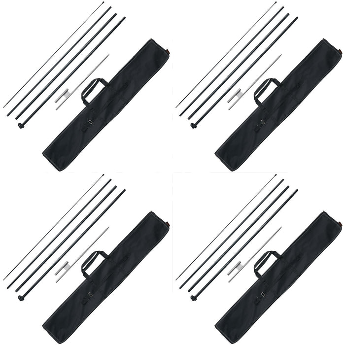 VEVOR Feather Flag Pole Kit 4 Packs Swooper Flag Pole 16.3 ft with Ground Stakes