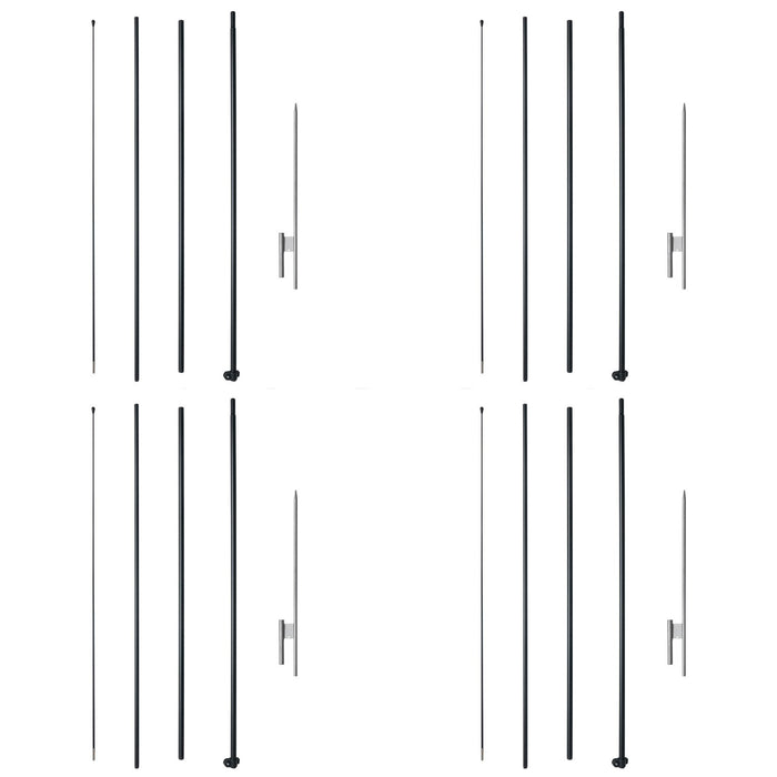 VEVOR Feather Flag Pole Kit 4 Packs Swooper Flag Pole 16.3 ft with Ground Stakes