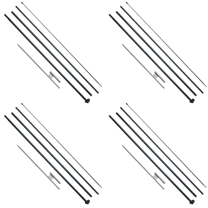VEVOR Feather Flag Pole Kit 4 Packs Swooper Flag Pole 16.3 ft with Ground Stakes