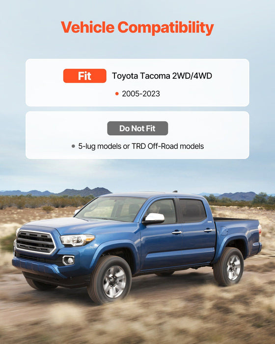 76.2 mm Front and 50.8 mm Rear Leveling Lift Kit for 2005-2021 2022 2023 Toyota Tacoma 2WD/4WD, Chassis Level Kit with 2 Front Strut Spacers, 2 Rear Lift Blocks, 4 U-Bolts, Suspension Level Kit