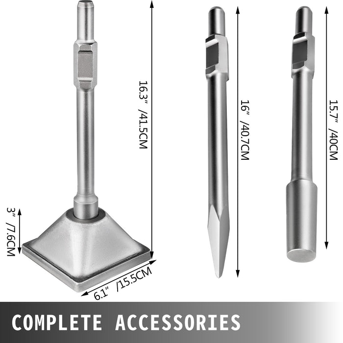 VEVOR Jack Hammer 1-1/8 Tamper Shank, Dirt Tamper 6x6 Compactor Plate with Electric Chisel Dirt Compactor, Demolition Jackhammer Bits Solid Compactor Breaker Hammer Concrete Tamper Asphalt Tools