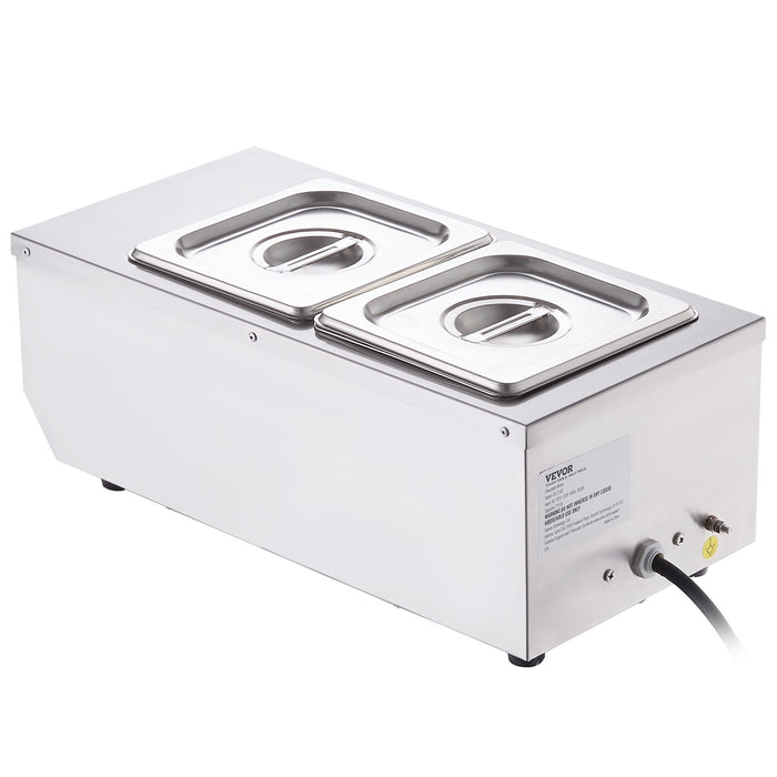 VEVOR Chocolate Tempering Machine, 2 Tanks Chocolate Melting Pot with TEMP Control, 800W Stainless Steel Electric Commercial Food Warmer For Chocolate/Milk/Cream Melting and Heating