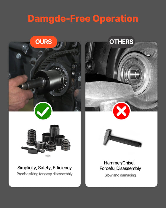 VEVOR Wheel Bearing Press Kit, 23 PCS FWD Bearing Puller Tools, for Front Wheel Drive Bearing Removal and Installation, Wheel Bearing Tool with Sliding Screw, Bushings, Sleeve Plates, Storage Case