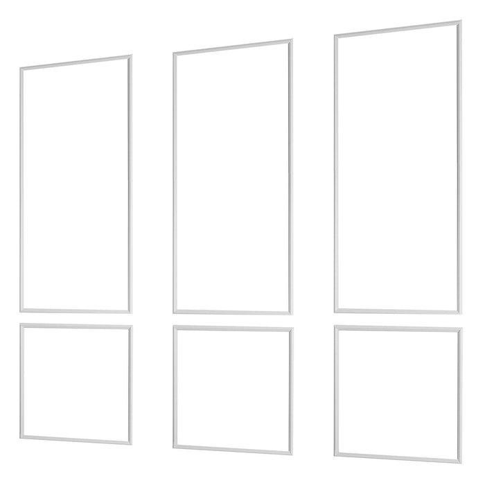 Wall Molding 3 Pack, Wainscoting Panels Kit, Lightweight Paintable Polystyrene, Easy to Install, Waterproof Accent Wall Trim for Interior Décor Living Room, Bedroom, White (61x137 + 61x61 cm)