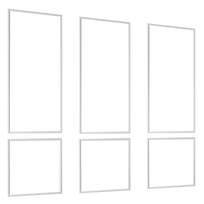 Wall Molding 3 Pack, Wainscoting Panels Kit, Lightweight Paintable Polystyrene, Easy to Install, Waterproof Accent Wall Trim for Interior Décor Living Room, Bedroom, White (61x137 + 61x61 cm)
