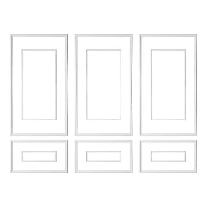 Wall Molding 3 Pack, Wainscoting Panels Kit with Dual-Line Wide & Narrow Profile, Lightweight Paintable Polystyrene, Easy to Install Accent Wall Trim for Interior Living Room, Bedroom,White