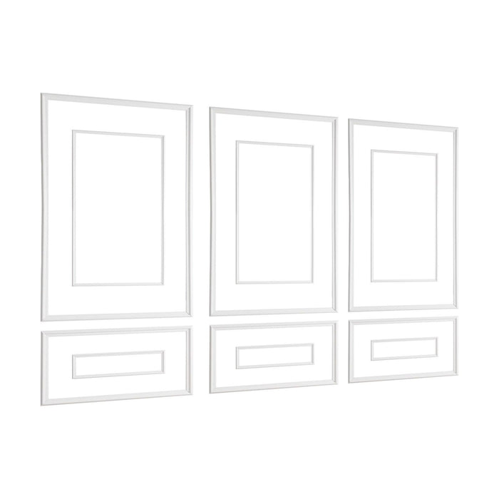 Wall Molding 3 Pack, Wainscoting Panels Kit with Dual-Line Wide & Narrow Profile, Lightweight Paintable Polystyrene, Easy to Install Accent Wall Trim for Interior Living Room, Bedroom,White