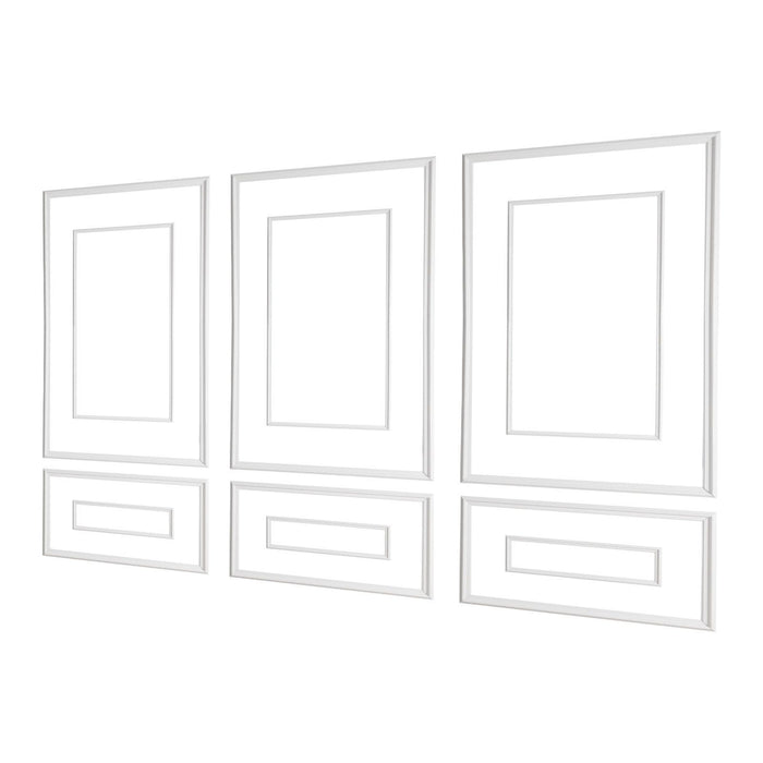 Wall Molding 3 Pack, Wainscoting Panels Kit with Dual-Line Wide & Narrow Profile, Lightweight Paintable Polystyrene, Easy to Install Accent Wall Trim for Interior Living Room, Bedroom,White