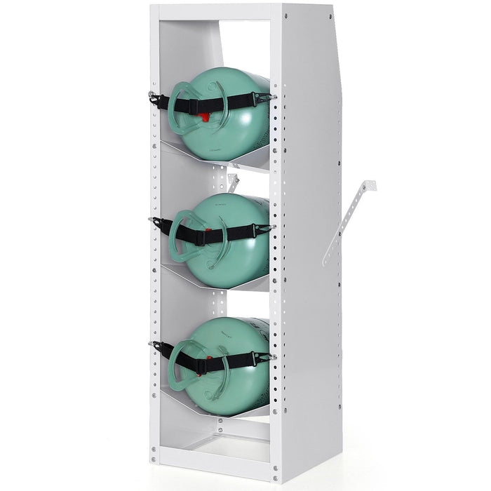 Refrigerant Tank Rack, with 3 x 30-50lb Bottle Tanks, Cylinder Tank Rack 372 × 355 × 1170mm, Refrigerant Cylinder Rack Gas Cylinder Racks and Holders for Freon, Gases, Oxygen, Nitrogen
