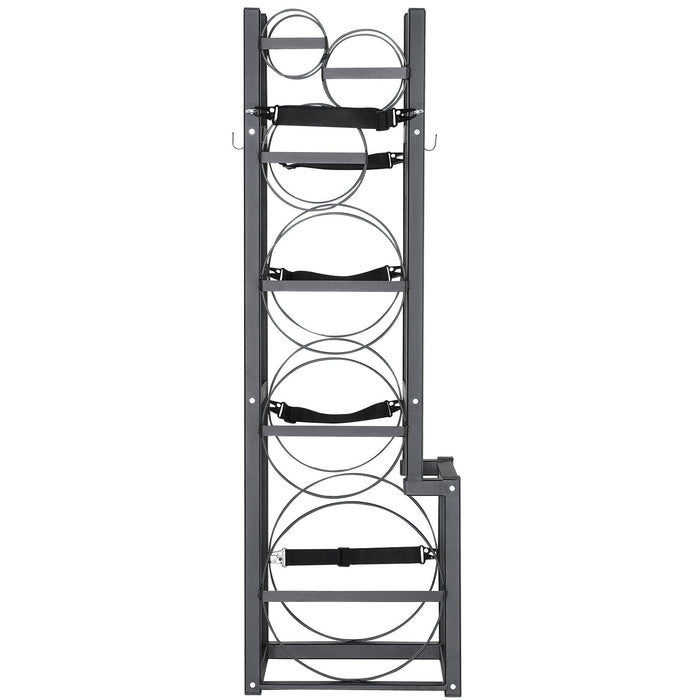 VEVOR Refrigerant Tank Rack, with 1 x 50lb, 2 x 30lb and Other 3 Small Bottle Tanks, Cylinder Tank Rack 15.55x12.99x49.8 in, Refrigerant Cylinder Rack and Holders for Freon, Gases, Oxygen, Nitrogen