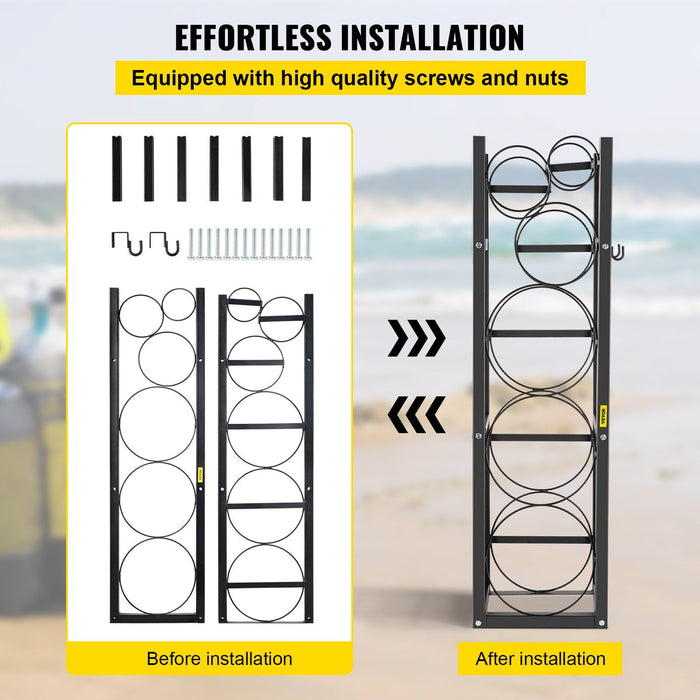 Refrigerant Tank Rack with 3x30lb and Other 3 Saving Space, Cylinder Tank Rack 46x13x4-inch, Refrigerant Cylinder Rack Gas Cylinder Racks and Holders, for Gas Oxygen Nitrogen Storage