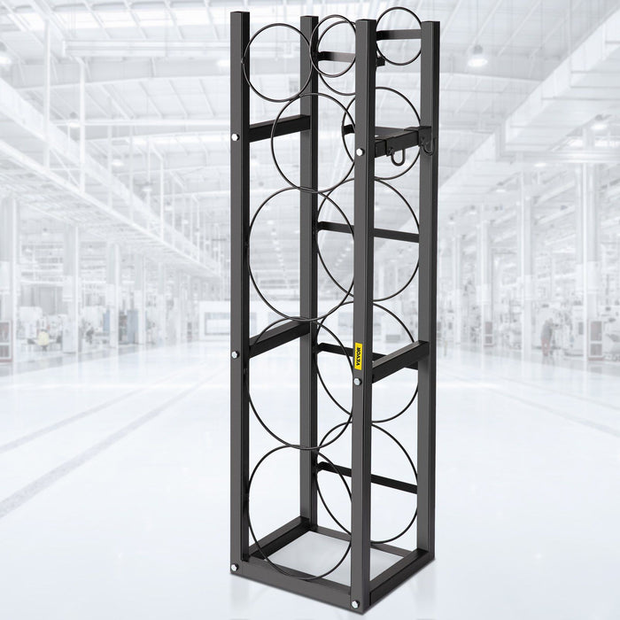 Refrigerant Tank Rack with 3x30lb and Other 3 Saving Space, Cylinder Tank Rack 46x13x4-inch, Refrigerant Cylinder Rack Gas Cylinder Racks and Holders, for Gas Oxygen Nitrogen Storage