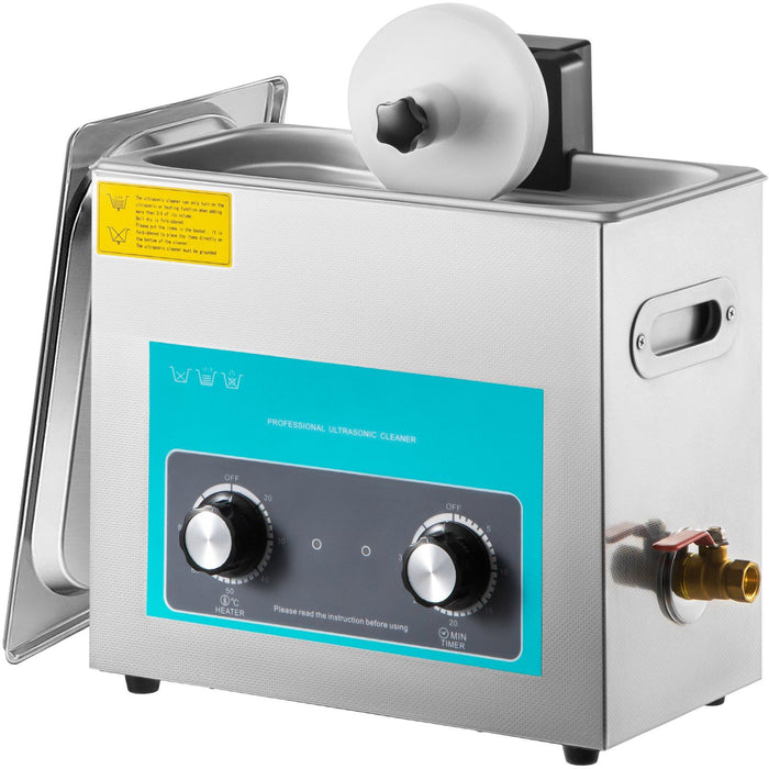 Ultrasonic Vinyl Record Cleaner 6L 40kHz Vinyl Ultrasonic Cleaning Machine Knob Control Record Ultrasonic Cleaner 8 Records Vinyl Sonic Cleaner Stainless Steel Tank with Mechanical Heater & Time
