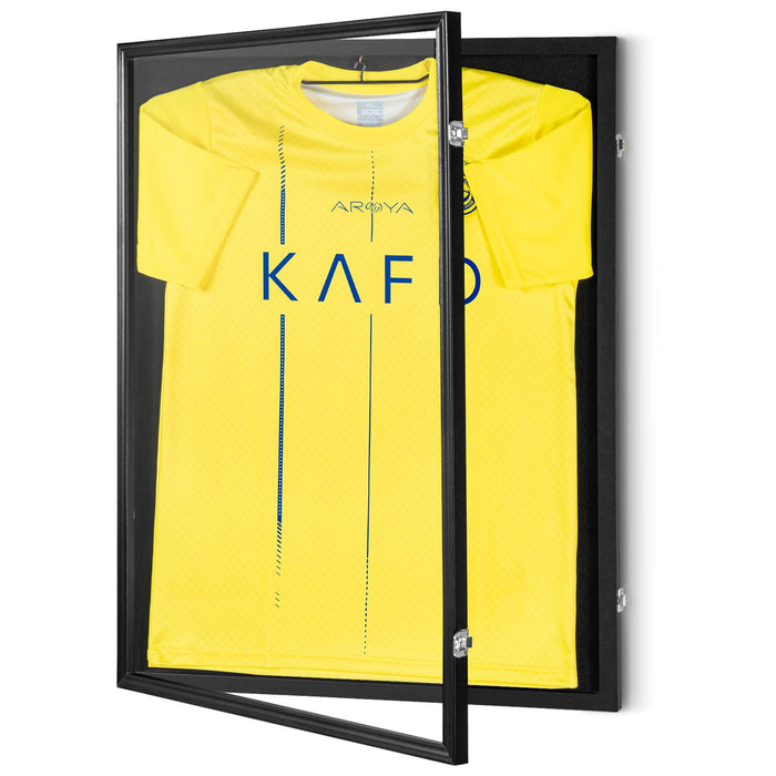 VEVOR 2PCs Jersey Display Frame Case, 590 x 790 x 40 mm, Large Lockable Sport Jersey Shadow Box with 98% UV Protection PC Glass and Hangers, for Baseball Basketball Football Hockey Shirt and Uniform