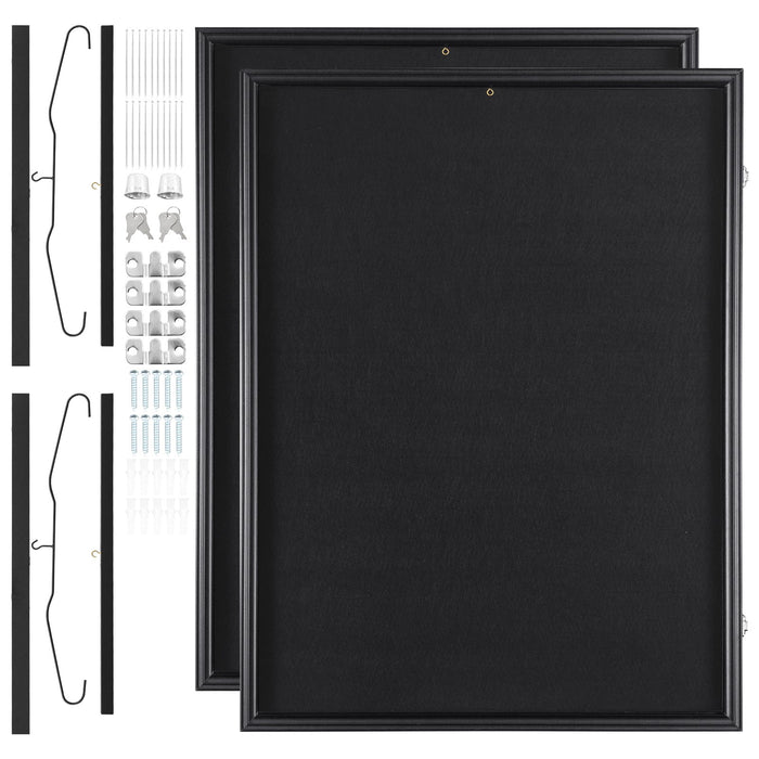 VEVOR 2PCs Jersey Display Frame Case, 590 x 790 x 40 mm, Large Lockable Sport Jersey Shadow Box with 98% UV Protection PC Glass and Hangers, for Baseball Basketball Football Hockey Shirt and Uniform