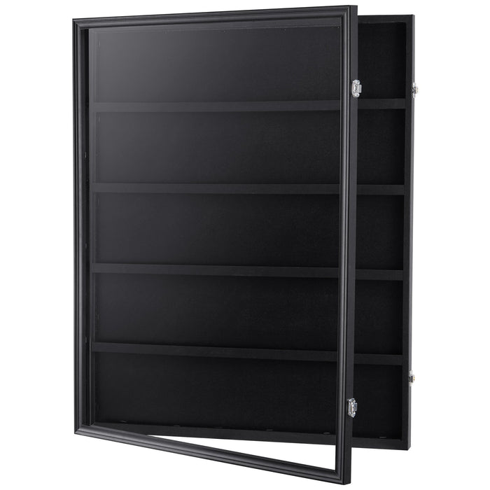 VEVOR 35 Graded Sports Card Display Case, 617 x 775 x 55 mm, Baseball Card Display Frame with 98% UV Protection Clear View PC Glass, Lockable Wall Cabinet for Football Basketball Hockey Trading Card