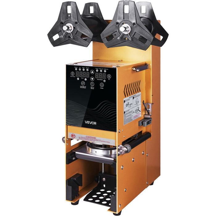 Fully Automatic Cup Sealing Machine, 500-650 Cups/H, Cup Sealer Machine for 180 mm Tall & 90/95 mm Cup, Electric Boba Tea Sealer with Digital Control LCD Panel for Bubble Milk Tea Coffee, Gold