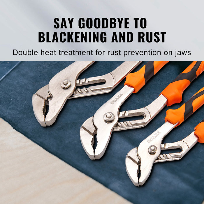 VEVOR Groove Joint Pliers Set Water Pump Pliers 3-Piece 12