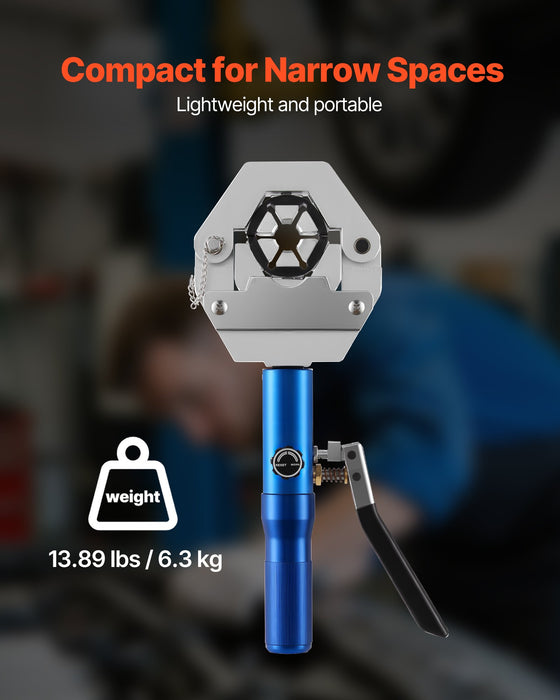 VEVOR Hydraulic Hose Crimper, Hydra-Krimp AC Hose Crimper Kit with 7 Dies Snap-On, Integral Manual Hydraulic A/C Hoses Crimping Tool for Automotive & Air Conditioning Repair - with Carrying Case