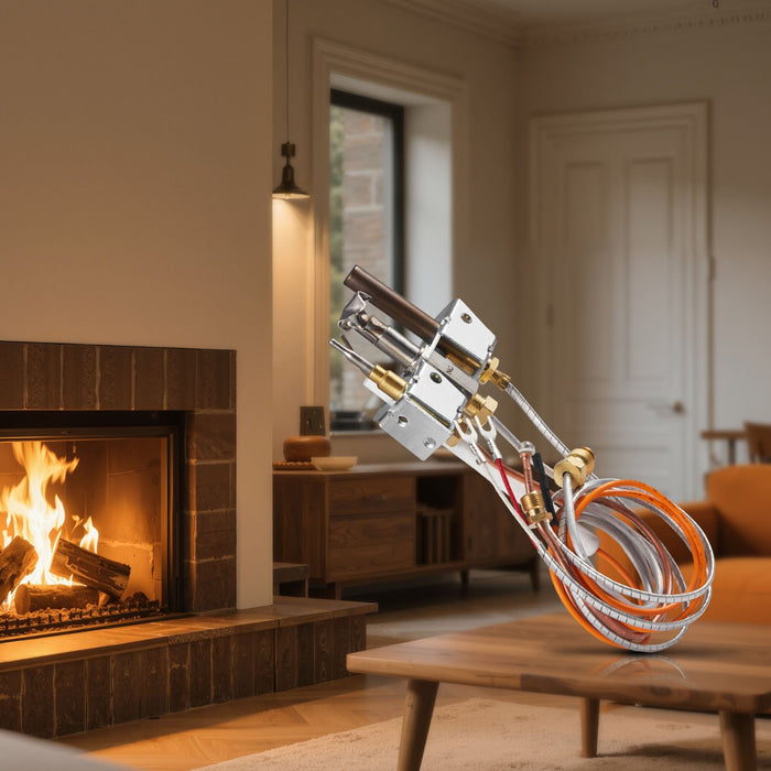 VEVOR Gas Pilot Assembly, OE 4021-732, 25660 Fireplace Gas Pilot Assembly, Natural Gas Ignition Replacement with Pilot Tube, Thermocouple, Thermopile, Wires, Compatible with Heatilator Models