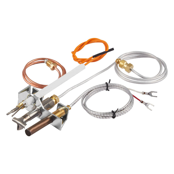 VEVOR Gas Pilot Assembly, OE 4021-732, 25660 Fireplace Gas Pilot Assembly, Natural Gas Ignition Replacement with Pilot Tube, Thermocouple, Thermopile, Wires, Compatible with Heatilator Models