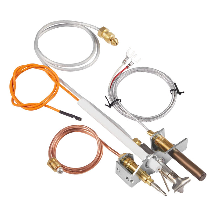 VEVOR Gas Pilot Assembly, OE 4021-732, 25660 Fireplace Gas Pilot Assembly, Natural Gas Ignition Replacement with Pilot Tube, Thermocouple, Thermopile, Wires, Compatible with Heatilator Models