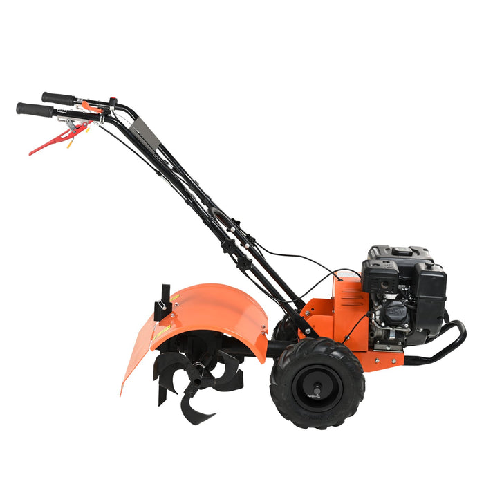VEVOR Tiller Cultivator Gas Powered, 212CC 4-Stroke Garden Cultivator, Tiller with 4 Steel Adjustable Rear Tines for Lawn, Garden and Field Soil Cultivation