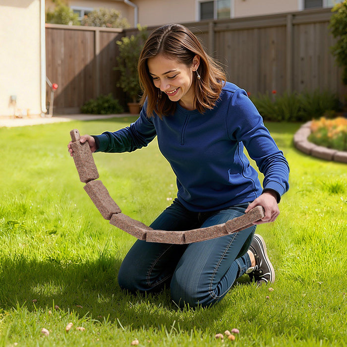 Faux Stone Landscape Edging 1180 x 95 x 57 mm Garden Lawn Edging for Walkway Brown