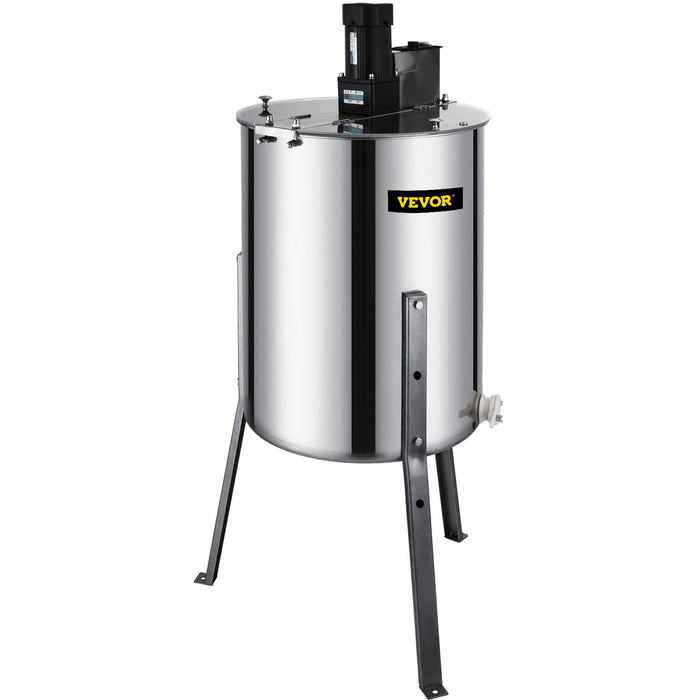 VEVOR 4 Frame Electric Honey Extractor Beekeeping 120 W Motor 2 Clear Lids