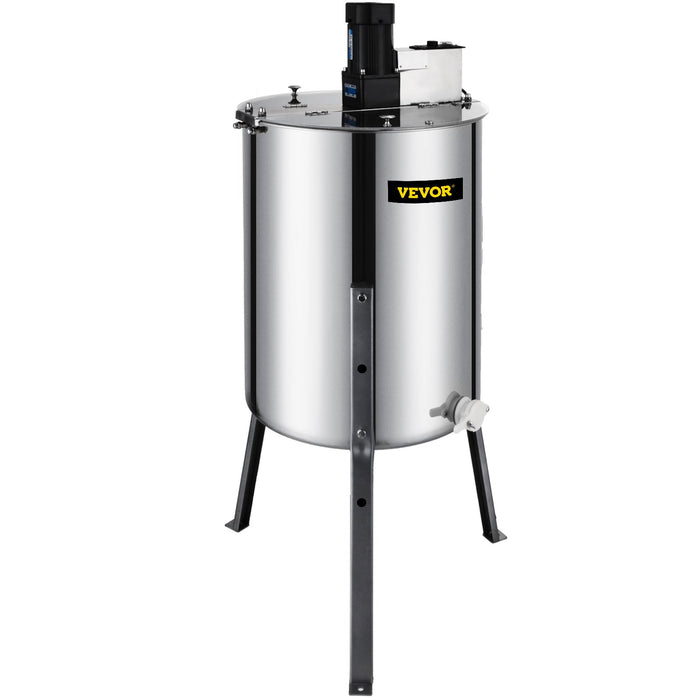 VEVOR 4 Frame Electric Honey Extractor Beekeeping 120 W Motor 2 Clear Lids