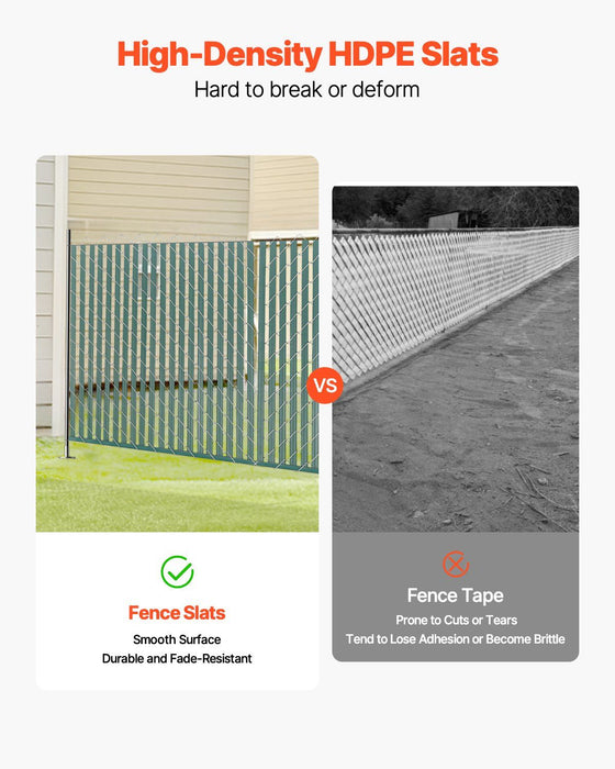 Bottom Locking Privacy Slats, Double-Wall Vertical Bottom-Locking Slats for Chain-Link Fence, High-Density HDPE Chain Link Slats Ideally Fit 1.2 m High Fence for Garden Farm Sports Field(Green)