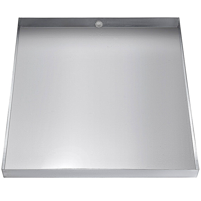 32 x 30 x 2.5 Inch Washing Machine Pan 18 GA Thickness 304 Stainless Steel Heavy Duty Compact Washer Drip Tray with Drain Hole & Hose Adapter