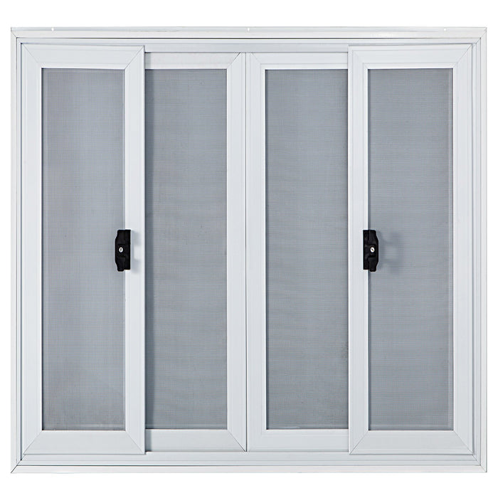 VEVOR Concession Window, 91.4 x 91.4 cm Aluminum Alloy Food Truck Service Window with 4 Horizontal Sliding Screen Windows & Awning Door & Drag Hook, Serving Window for Food Trucks Concession Trailers