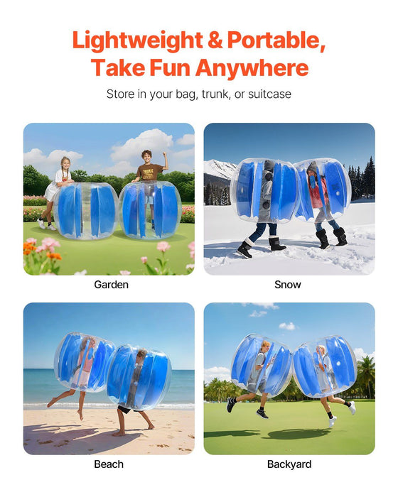Inflatable Bumper Balls 1-Pack, 4FT/1.2M Body Sumo Zorb Ball, Durable Thick PVC Human Hamster Bubble Knocker for Outdoor Sports Team Gaming Play, Bopper Toy for Garden Yard Park, Blue Stripes