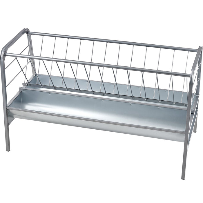 VEVOR Livestock Hay Feeder, 2 in 1 Grain & Hay Feeder, 80-Gallon Capacity Pasture Feeder, 59" Long Goat Hay Feeder with Deeper Feeding Pan, Heavy Duty Steel Grain & Hay Holder for Sheep Farms Sheds