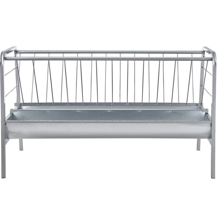 VEVOR Livestock Hay Feeder, 2 in 1 Grain & Hay Feeder, 80-Gallon Capacity Pasture Feeder, 59" Long Goat Hay Feeder with Deeper Feeding Pan, Heavy Duty Steel Grain & Hay Holder for Sheep Farms Sheds